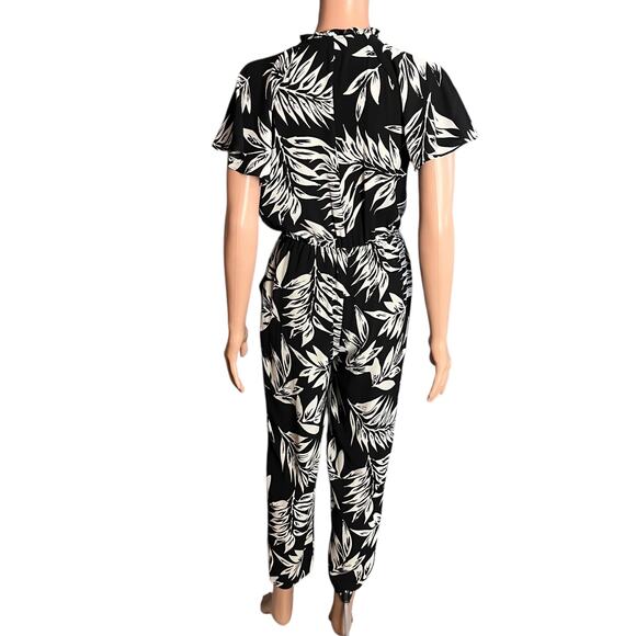Lauren Ralph Lauren Black Label Palm Leaf Print Crepe Jumpsuit 2P Tropical Chic - Picture 5 of 7